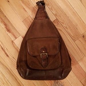90's Vintage Leather and Suede Backpack